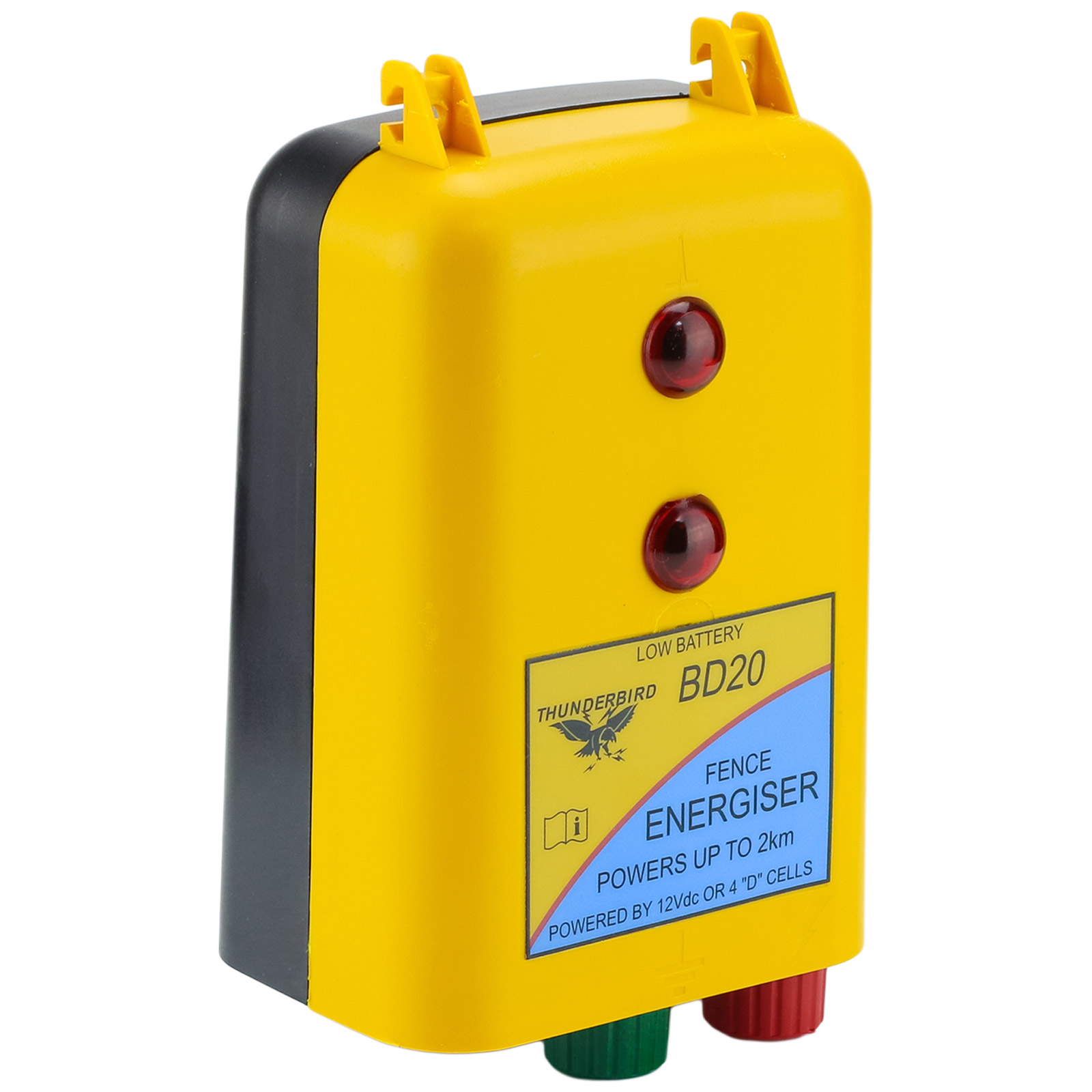 Thunderbird Battery Electric Fence Energiser BD20 2km 12 Volt & D Cell