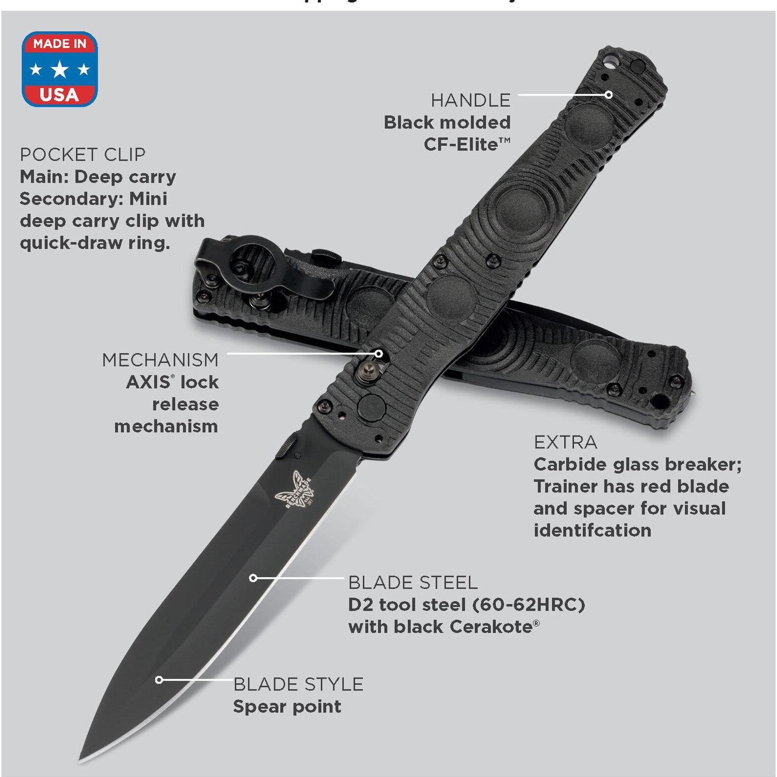 Benchmade 391BK Thompson SOCP Tactical Folding Knife 610953196622 eBay