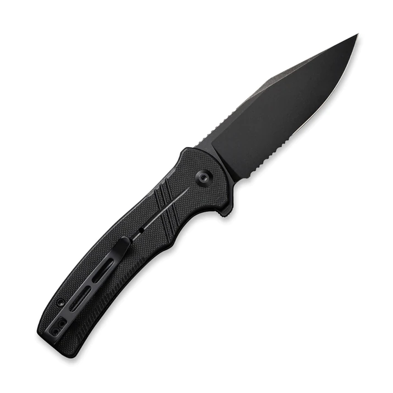 CIVIVI Cogent Button Lock Serrated Folding Knife | Black | C20038E-1 ...