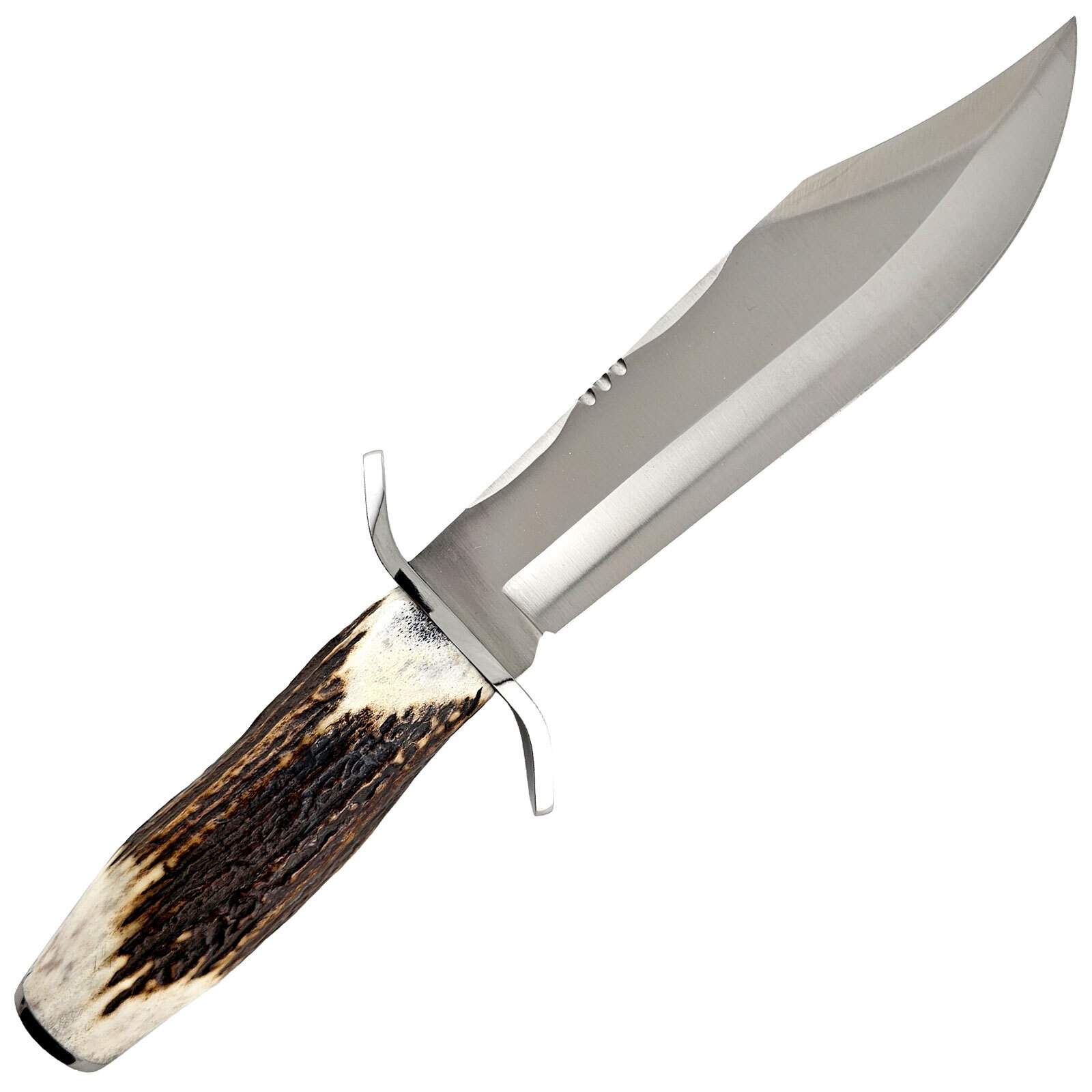 Cudeman Big Elephant Fixed Blade Bowie Knife | Stag Horn / Satin