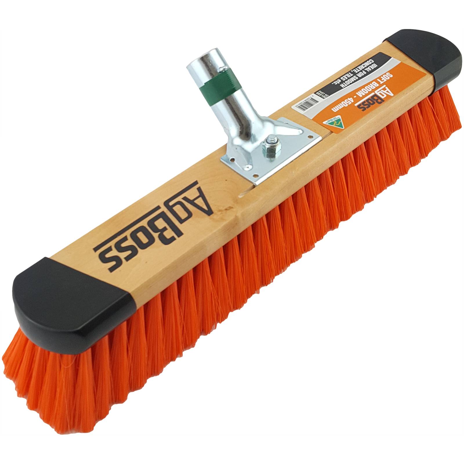 AgBoss Heavy Duty Industrial 450mm Soft Bristle Fibreglass Handle Broom The Grit