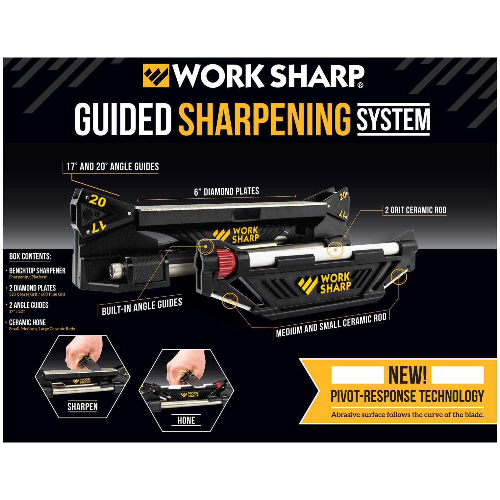 Work Sharp Guided Knife Sharpening System Honing Hunting Kitchen