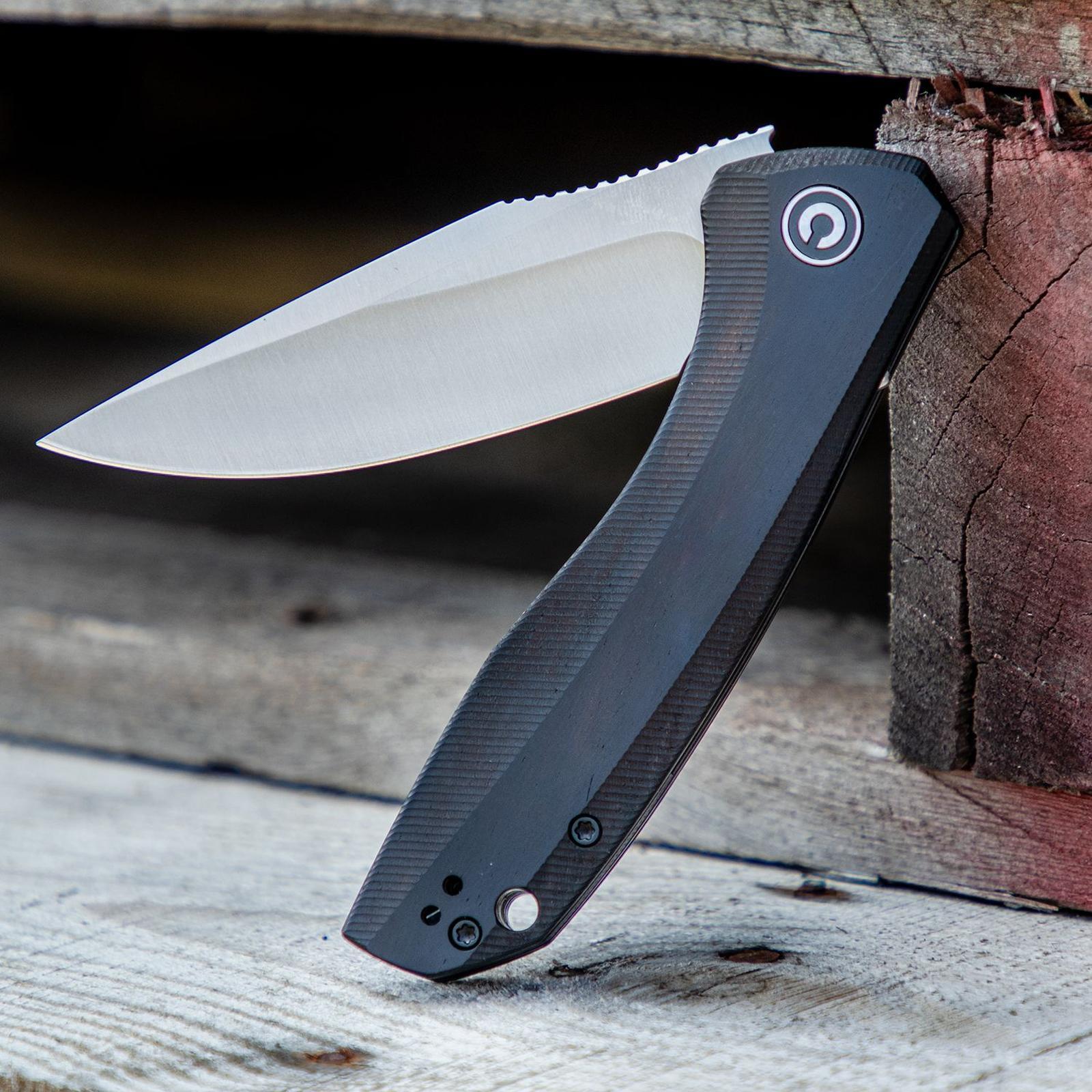 CIVIVI C801E Baklash Black Ebony Wood Handle Satin 9Cr18MoV Steel