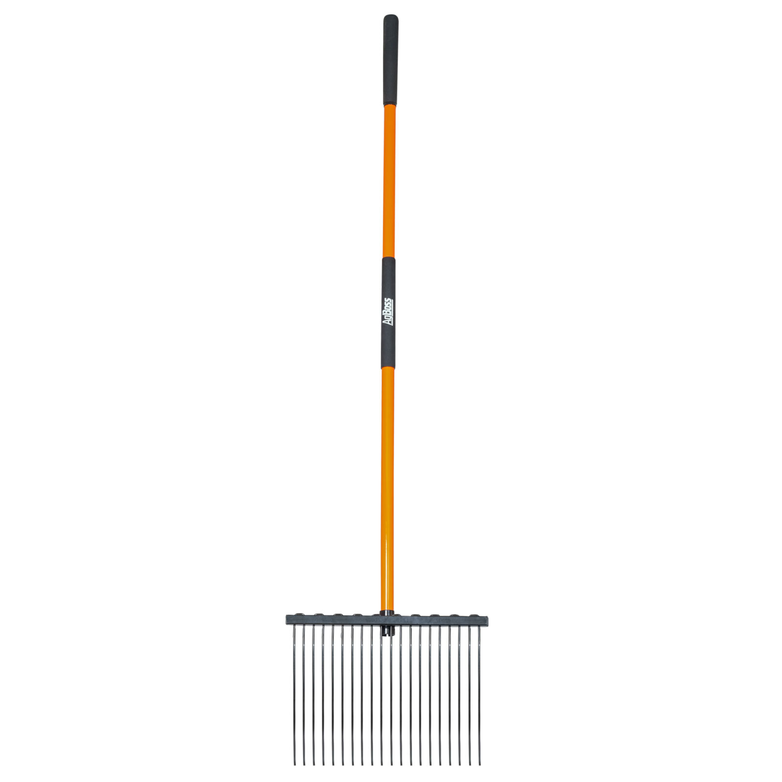 AgBoss 20 Tine Fiberglass Handle Stable Rake Garden Mulch Shifting