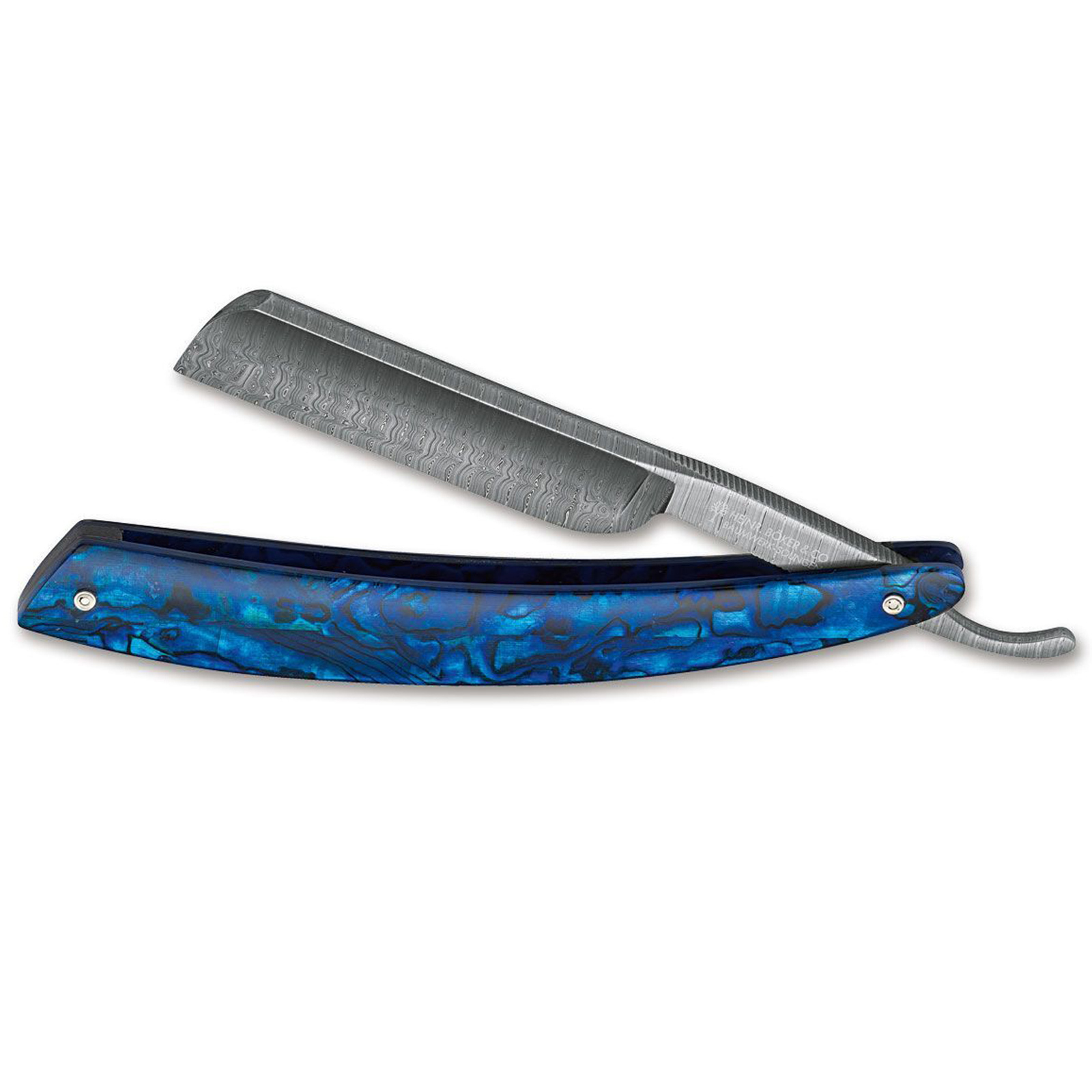 Boker Straight Razor Damascus Paua 5/8