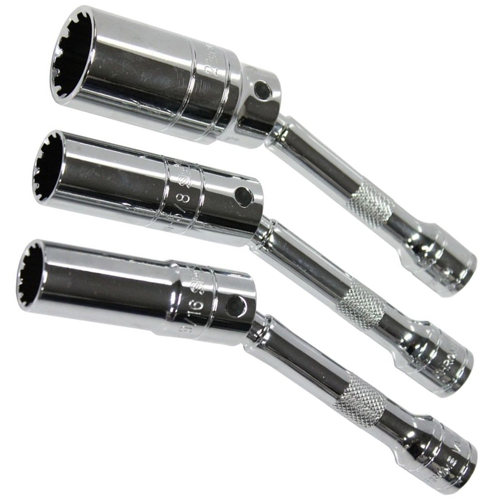 SP Tools 3pc 3/8" Drive Spline Spark Plug Socket Set SP22499