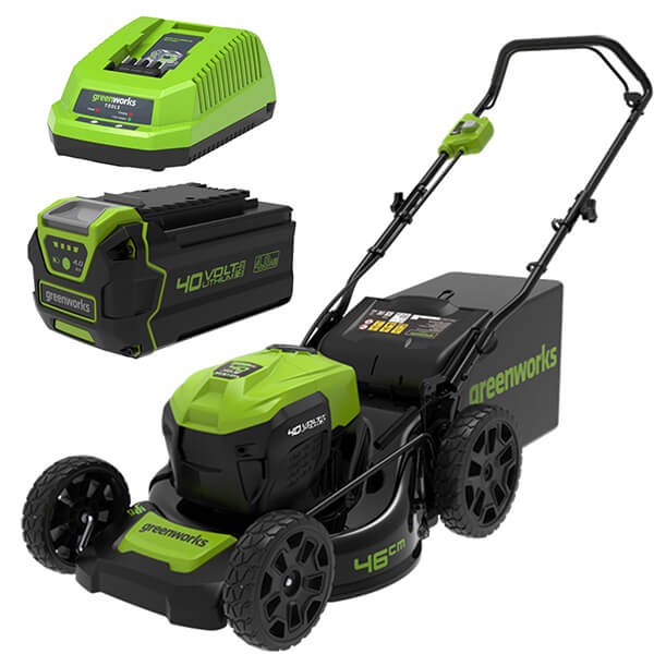 Greenworks 40V 4Ah 46cm Cordless Li-Ion Brushless Lawn Mower Kit