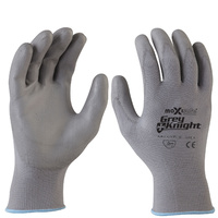 Maxisafe Grey Knight Polyurethane Palm Nylon Gloves