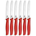 Boker 6pc 105mm Sandwich and Steak Knife Set | Red / Satin