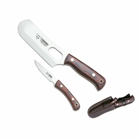 Cudeman Alaska Hunting Knife Set | Red Stamina Wood / Satin