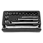 SP Tools 16pc E-Torx 3/8" Drive Socket & Ring Spanner Set