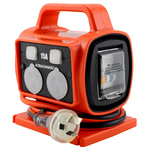 Ultracharge 15A RCD Safety Power Block 4-Way | Orange