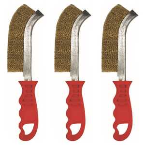 KC Tools 3 Pack 265mm Brass Coated Wire Hand Brush | 09202