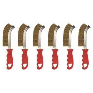 KC Tools 6 Pack 265mm Brass Coated Wire Hand Brush | 09202