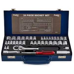 ProAm by KC Tools 39pc 1/4" & 3/8" Dr AF & Metric Socket Set