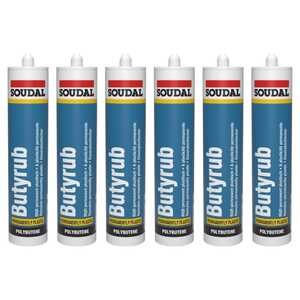 Soudal 6 Pack 300mL Butyrub Mastic Sealant | 101478