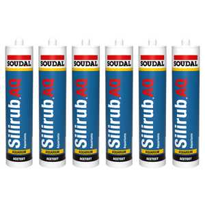 Soudal 6 Pack 310mL Silirub AQ Aquarium Sealant | Clear | 102543
