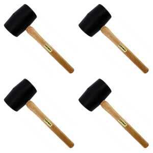 KC Tools 4 Pack 900g Rubber Mallet with Wooden Handle | 10319