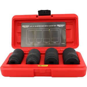 KC Tools 4 Piece 1/2" Dr Metric Deep Impact Socket Set | 11314