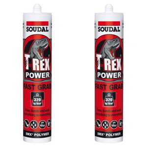 Soudal 2 Pack 290mL T-Rex Power Fast Grab Sealant | Bright White | 121968