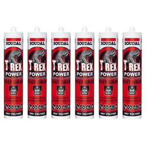 Soudal 6 Pack 290mL T-Rex Power Fast Grab Sealant | Bright White | 121968