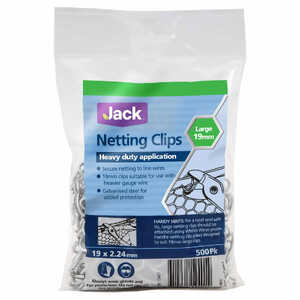 Jack 500pk Heavy Duty 19 x 2.24mm Netting C-Clips