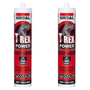 Soudal 2 Pack 290mL T-Rex Power Fast Grab Sealant | Jet Black | 124435
