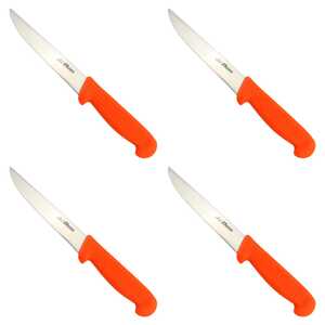 AgBoss 4 Pack 150mm Straight Boning Knife | Orange / Satin | 125124