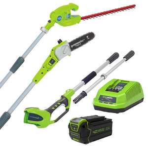 Greenworks 40V 4.0Ah Cordless Li-Ion 2-in-1 Pole Saw / Hedge Trimmer Kit