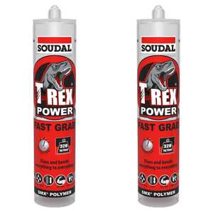 Soudal 2 Pack T-Rex Power Fast Grab Sealant | Clear | 134912