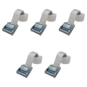 Phoenix 5 Pack 1m x 25mm 400kg Cam Buckle Tie Down Strap | White | 14031
