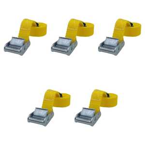 Phoenix 5 Pack 1.5m x 25mm 400kg Cam Buckle Tie Down Strap | Yellow | 14032