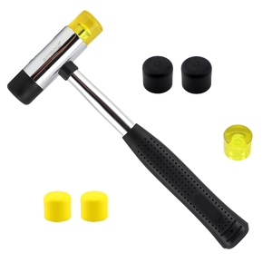 KC Tools 3pc Rubber and Nylon Tipped Soft Blow Hammer with Extra Tips