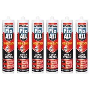 Soudal 6 Pack 290mL Fix All High Tack Sealant | Black | 168147