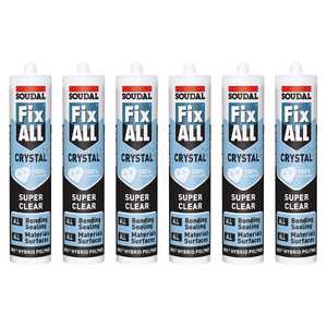 Soudal 6 Pack 290mL Fix All Crystal Sealant | Super Clear | 168149