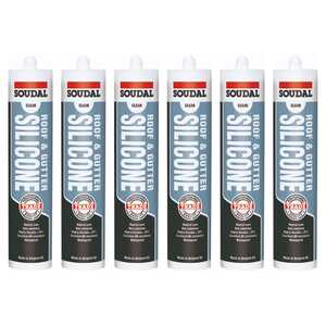Soudal 6 Pack 300mL Roof & Gutter Silicone | Clear | 175752