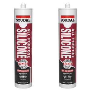 Soudal 2 Pack 300mL All Purpose Silicone | Charcoal / Monument | 175879
