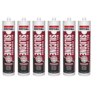 Soudal 6 Pack 300mL All Purpose Silicone | Charcoal / Monument | 175879