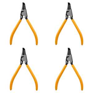 KC Tools 4 Pack 180mm 7" External Bent Circlip Pliers | 17673