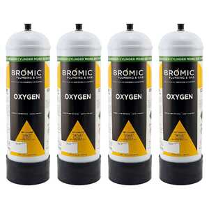 Bromic 4 Pack 2.2L Disposable Oxygen Gas Cylinder | 1811322