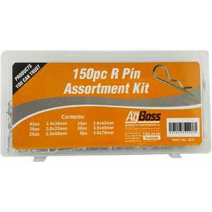 AgBoss 150pc Premium R Pin Assortment Kit - 2.4-4mm