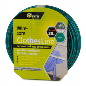 Whites 30m Forest Green Wire Core Clothesline