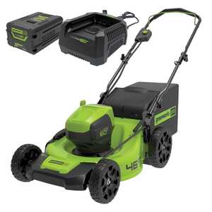 Greenworks 60V 46cm Brushless Push Lawn Mower 6Ah Battery Kit | 2514507AU-Kit-6
