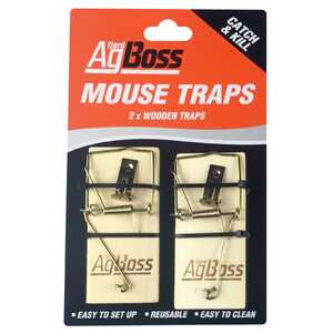 AgBoss 2-Pack Wooden Mouse Traps