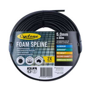 Cyclone 5.0mm x 30m Flyscreen Foam Spline
