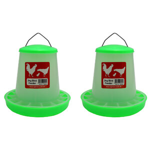 AgBoss 2x 2kg Green Straight Poultry Feeder