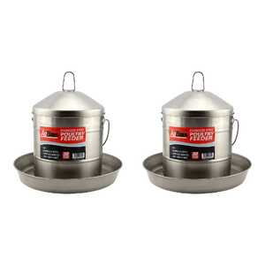 AgBoss 2 Pack 9kg Stainless Steel Poultry Feeder | 302709