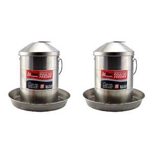 AgBoss 2 Pack 12kg Stainless Steel Poultry Feeder | 302712