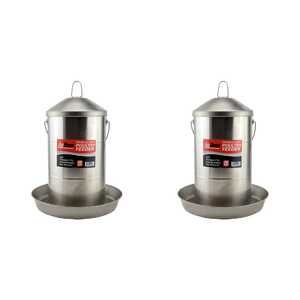 AgBoss 2 Pack 15kg Stainless Steel Poultry Feeder | 302715
