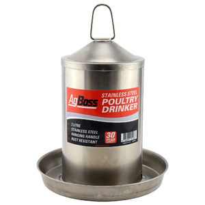 AgBoss 3 Litre Stainless Steel Poultry Drinker